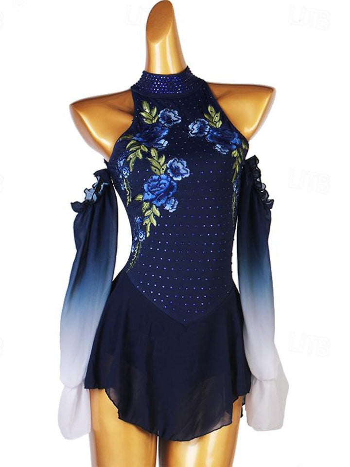 Robe de Danse Latine Salsa Strass Femmesæ¦® Fillesæ¥?Performance Entraînement Manches Longues
