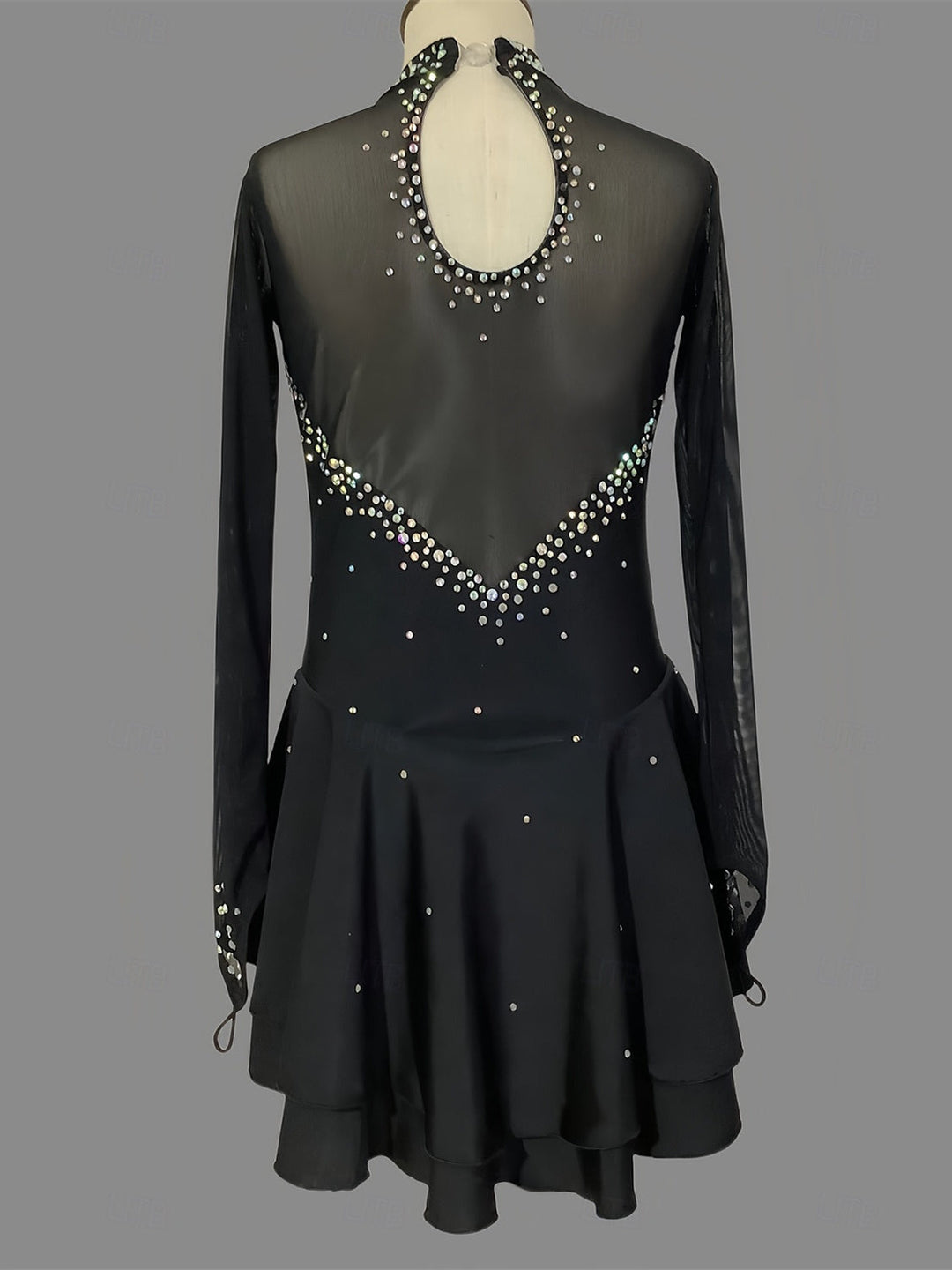 Robe de Patinage Artistique pour Femmes et Filles, Robe de Patinage Sur Glace, Noir, Bleu Marine, Élasthanne, Extensible, Entraînement, Pratique, Vêtements de Patinage Professionnel
