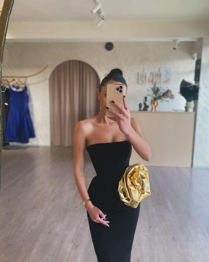 Robe de Soirée Longue Sans Manches, Fourreau/Colonne, Sans Bretelles, Longueur Au Sol, avec Ceinture