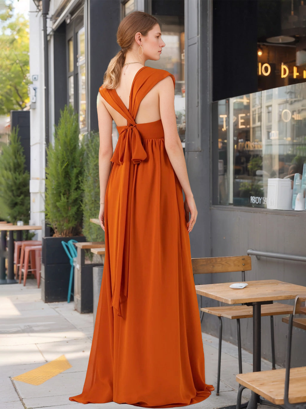 Ligne A/Princesse Chérie Neck Sans Manches La Longueur du Sol Robes de Demoiselle d'Honneur avec Froufrous