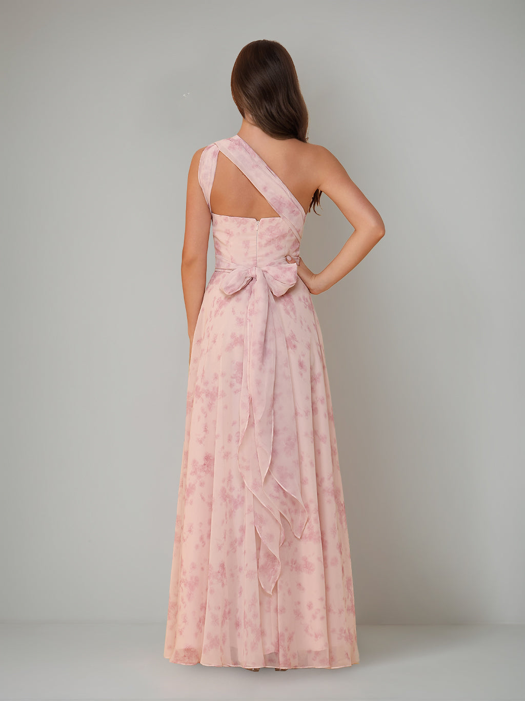 Ligne A/Princesse Une Épaule Sans Manches La Longueur du Sol Robes de Demoiselle d'Honneur avec Côté Divisé & Pleated