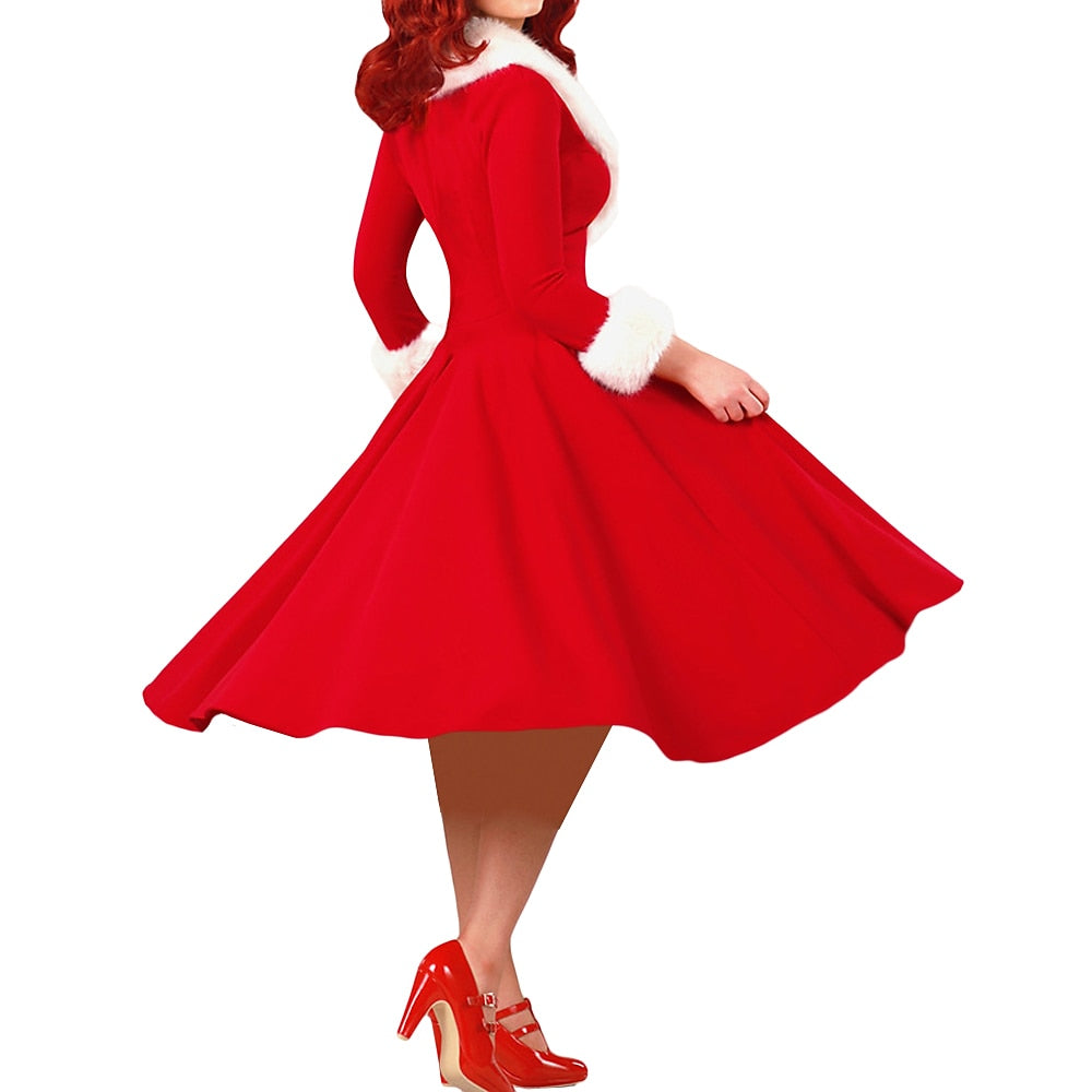 Robe de Costume D'Halloween à Manches 3/4 et Col en V, Coupe A-Line/Princesse, Longueur Thé