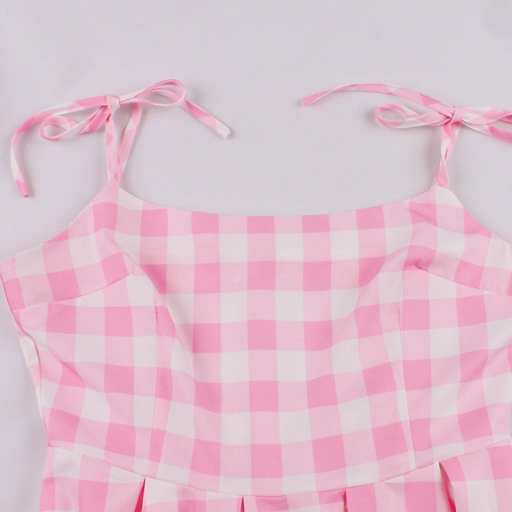 Robe de Costume D'Halloween à Bretelles Spaghetti Sans Manches, Coupe A-Line/Princess, Longueur Genou, avec Nœud Papillon