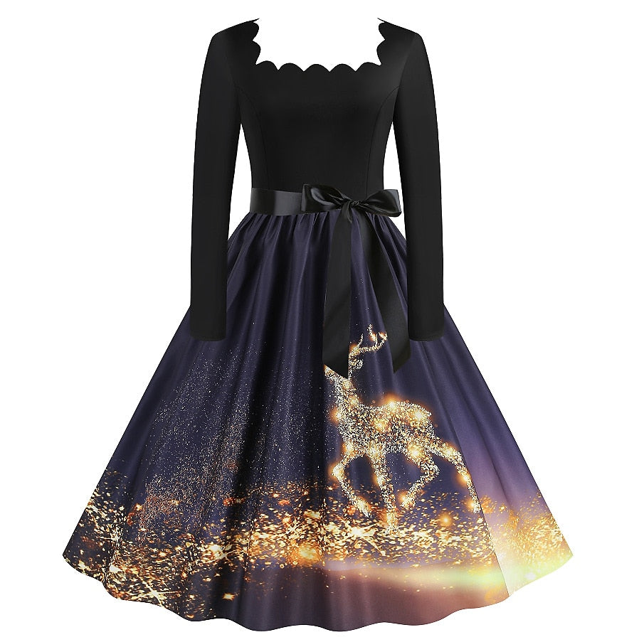 Robe de Costume de Spectacle D'Halloween à Manches 3/4 de Forme Trapèze/Princesse