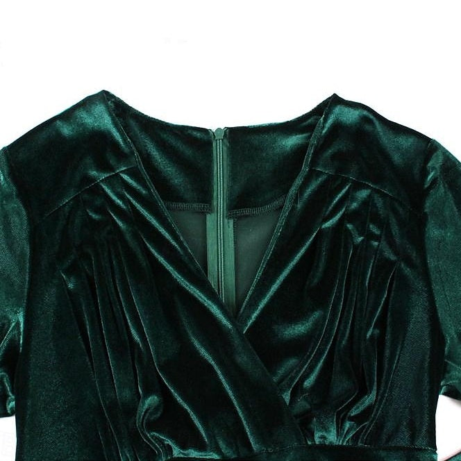 Robe de Costume D'Halloween à Volants, Coupe A-Line/Princesse, Col en V, Manches Mi-Longues, Longueur Thé