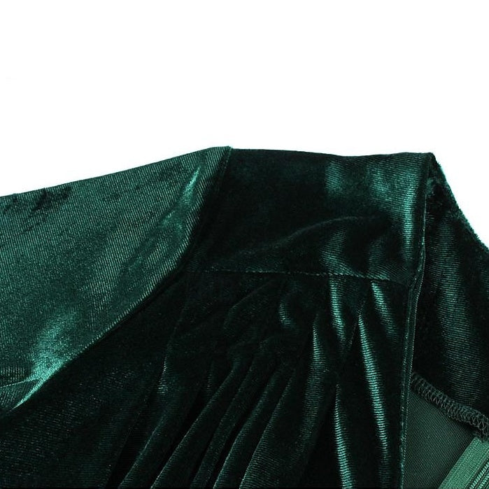 Robe de Costume D'Halloween à Volants, Coupe A-Line/Princesse, Col en V, Manches Mi-Longues, Longueur Thé