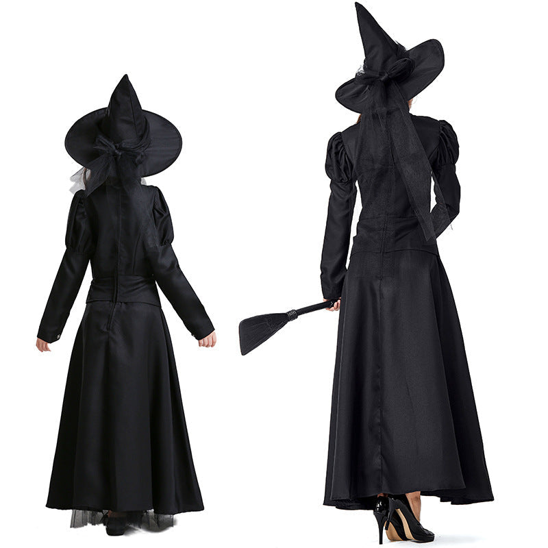 Robe de Costume D'Halloween à Manches Longues et Col Bijou, Coupe A-Line/Princess, Longueur Cheville
