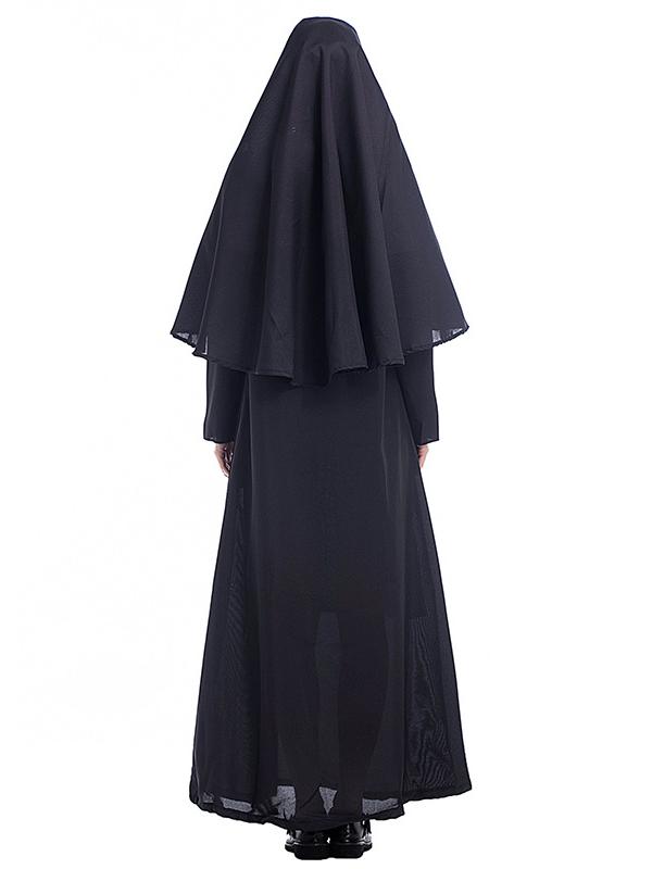 Robe Trapèze/Princesse à Manches Longues et Longueur Cheville pour Déguisement D'Halloween, Coiffes et Châles