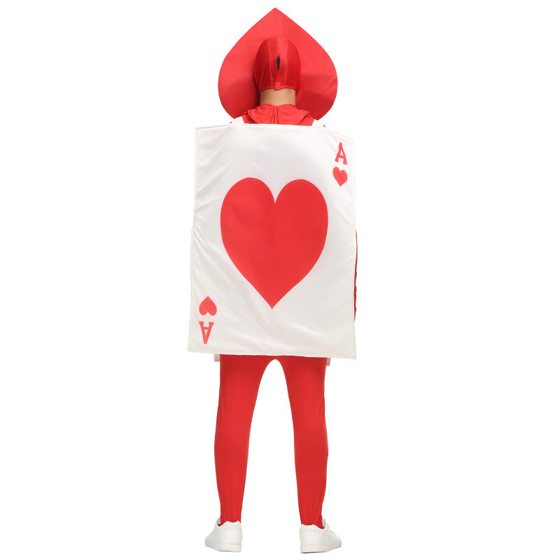 Costume de Spectacle D'Halloween de Poker Hearts Ace