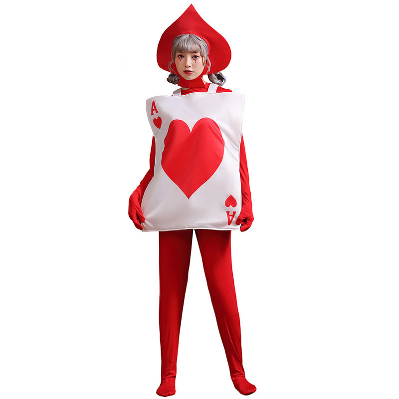Costume de Spectacle D'Halloween de Poker Hearts Ace