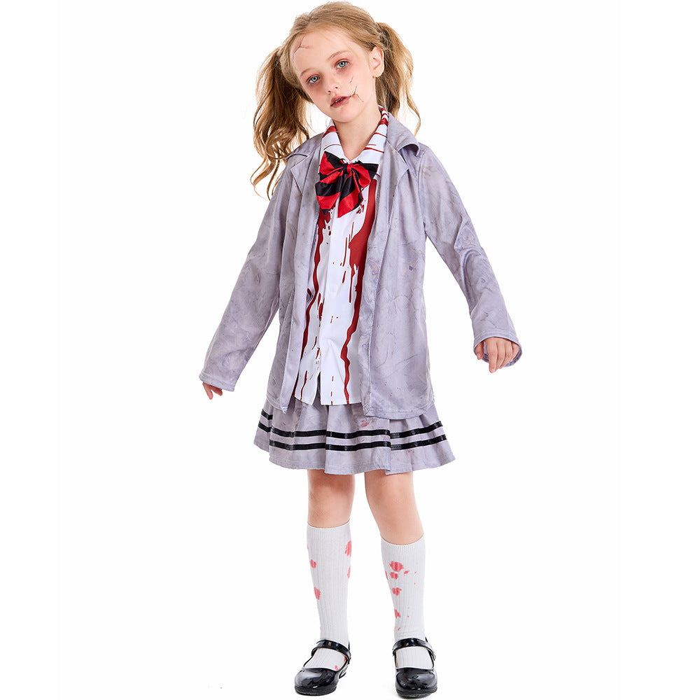 Costumes de Performance D'Halloween pour Zombies, Personnalité de L'Académie de Zombies Jk, Étudiant Gris, Vampire Cos