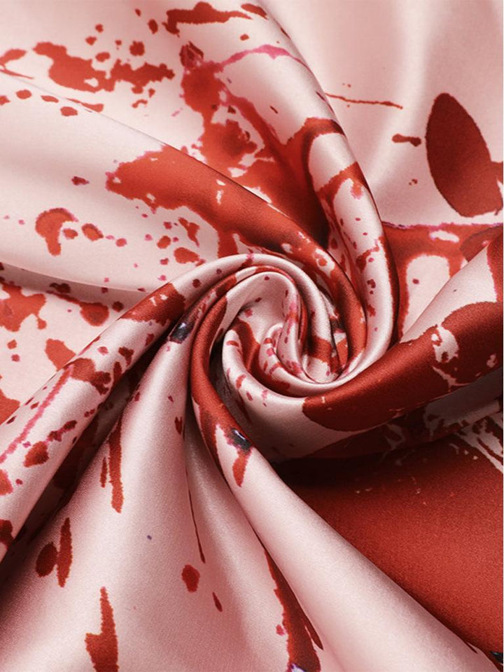 Robe de Costume D'Halloween à Bretelles Spaghetti Sans Manches, Coupe A-Line/Princess, Longueur Thé