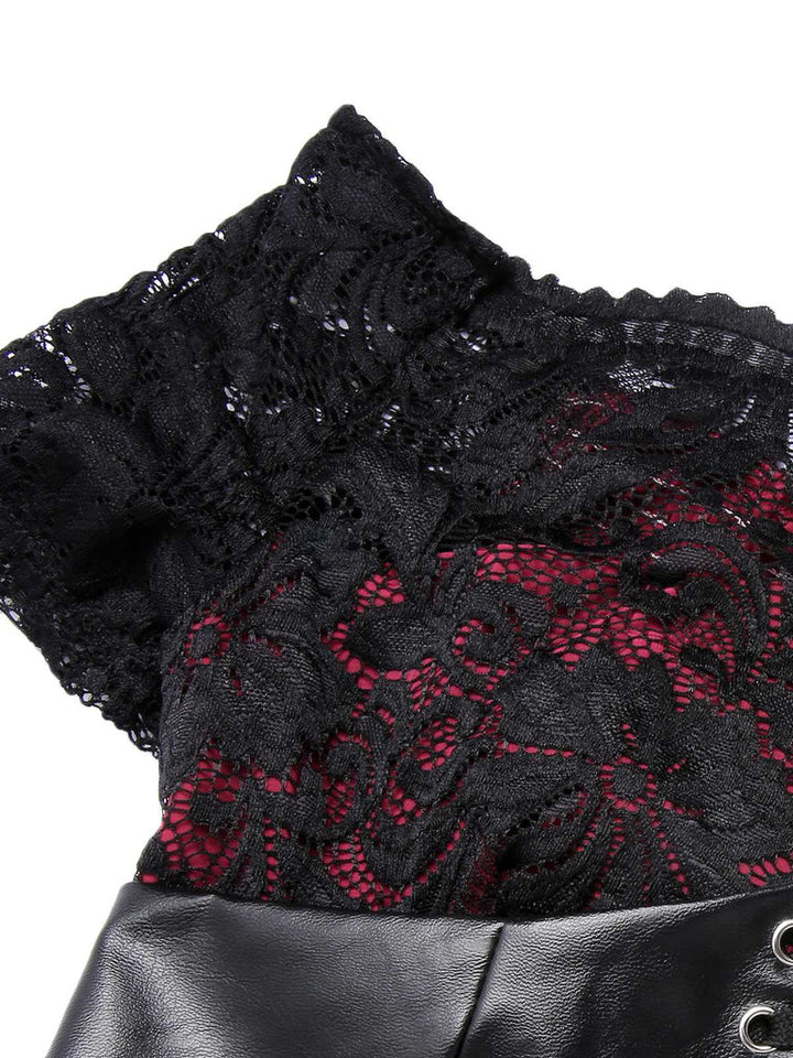 Robe Asymétrique à Manches Courtes et Sans Bretelles pour Halloween, Tenue de Spectacle, Fourreau/Colonne, avec Dentelle