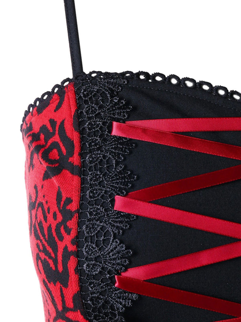 Robe de Costume D'Halloween Asymétrique Sans Manches à Bretelles Spaghetti de Forme A-Line/Princess avec Dentelle