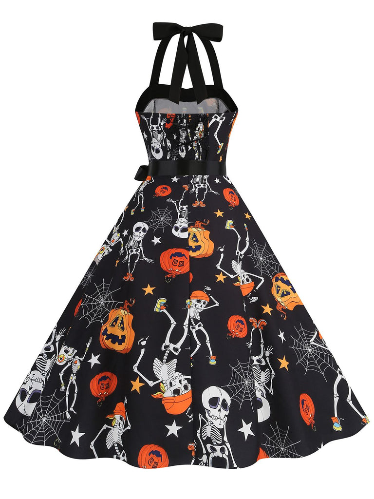 Robe de Costume D'Halloween à Col Licou Sans Manches, Coupe A-Line/Princess, Longueur Genou