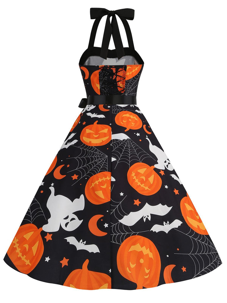 Robe de Costume D'Halloween à Col Licou Sans Manches, Coupe A-Line/Princess, Longueur Genou