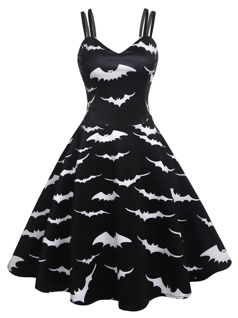 Robe de Costume D'Halloween à Col en V Sans Manches, Coupe A-Line/Princess, Longueur Genou