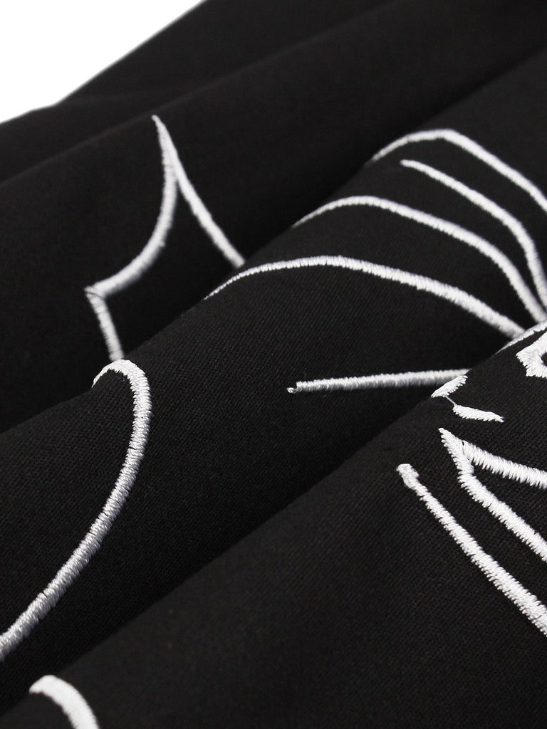 Robe de Costume D'Halloween à Manches Courtes et Col Carré, Coupe A-Line/Princess, Longueur Genou