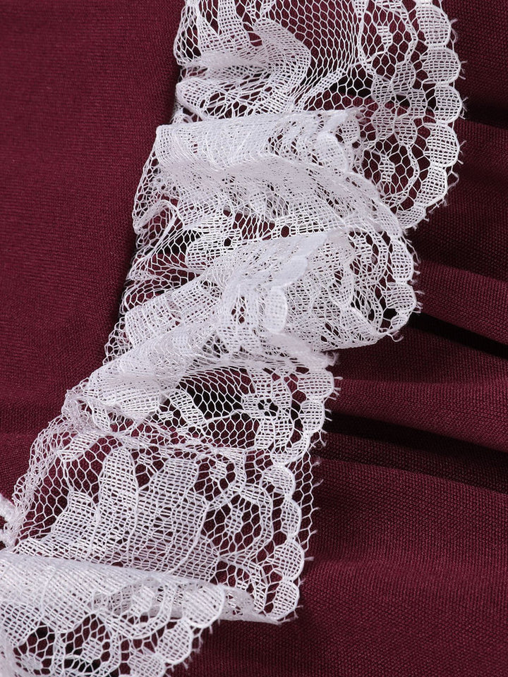 Robe de Costume D'Halloween à Manches Courtes et Col Carré, Coupe A-Line/Princess, Longueur Genou