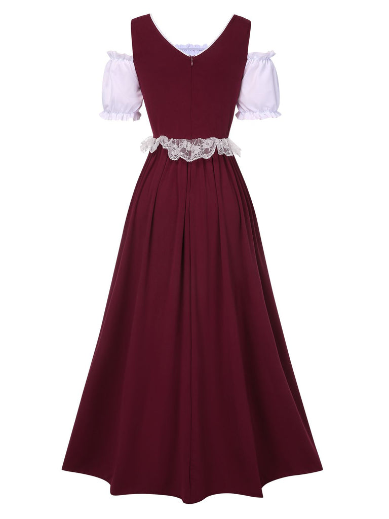 Robe de Costume D'Halloween à Manches Courtes et Col Carré, Coupe A-Line/Princess, Longueur Genou