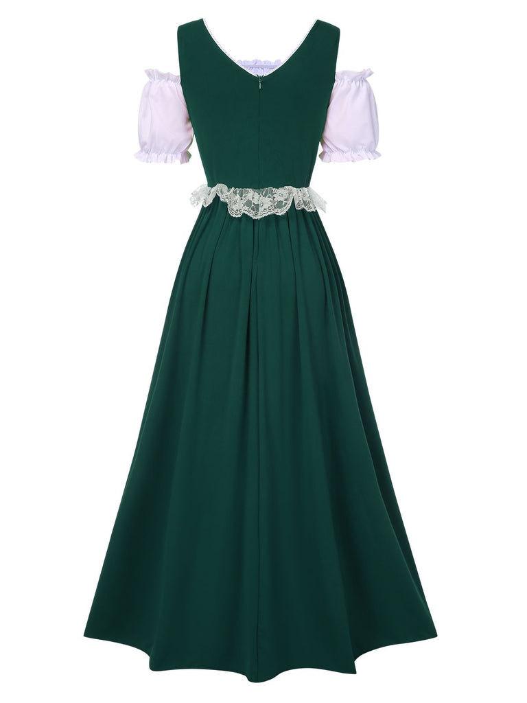 Robe de Costume D'Halloween à Manches Courtes et Col Carré, Coupe A-Line/Princess, Longueur Genou