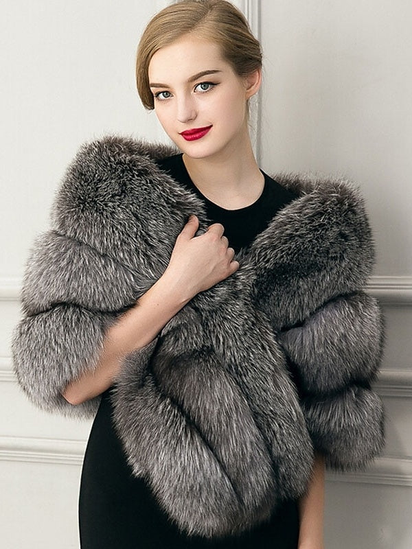 Châles/Enveloppes de Mariée Sans Manches pour Femmes avec Plumes/Fourrure