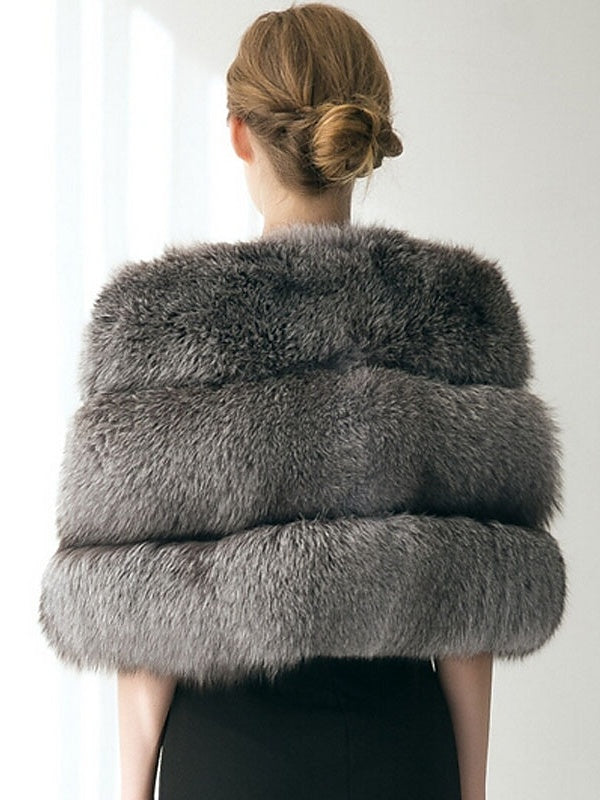 Châles/Enveloppes de Mariée Sans Manches pour Femmes avec Plumes/Fourrure