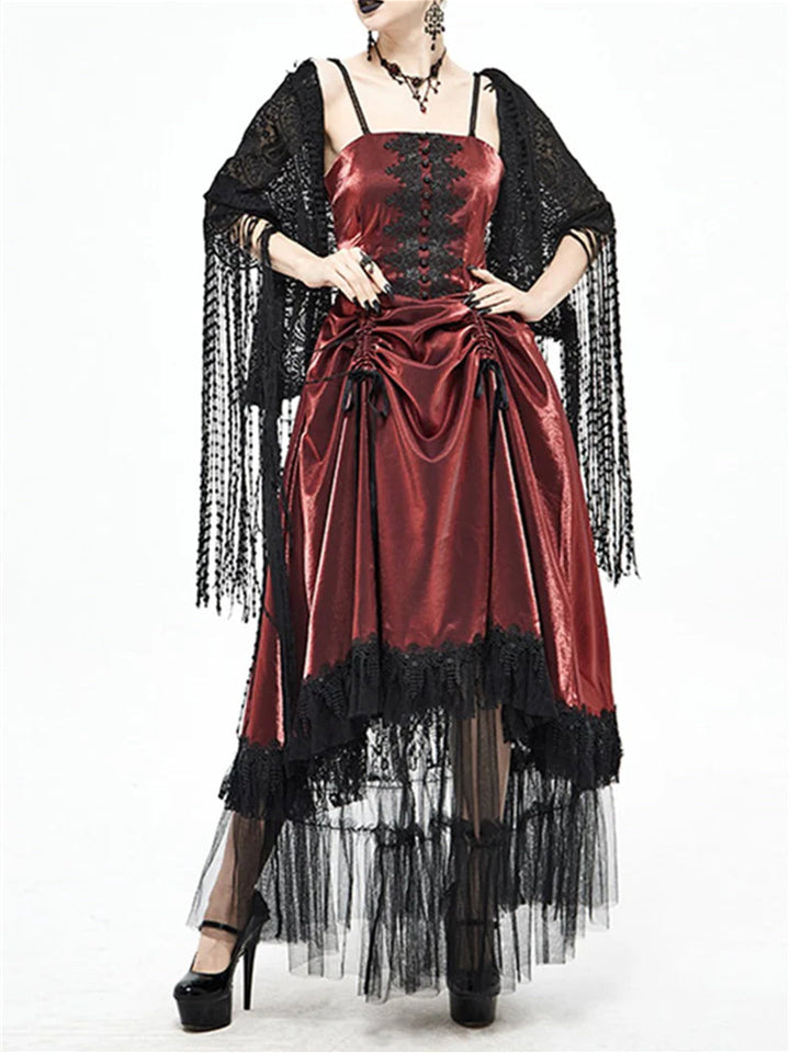 Écharpe de Soirée en Dentelle Noire pour Femme avec Couleur Pure