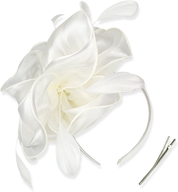 Femme Derby Fleur Fascinateurs avec Bandeau et Pince Coiffure Thé