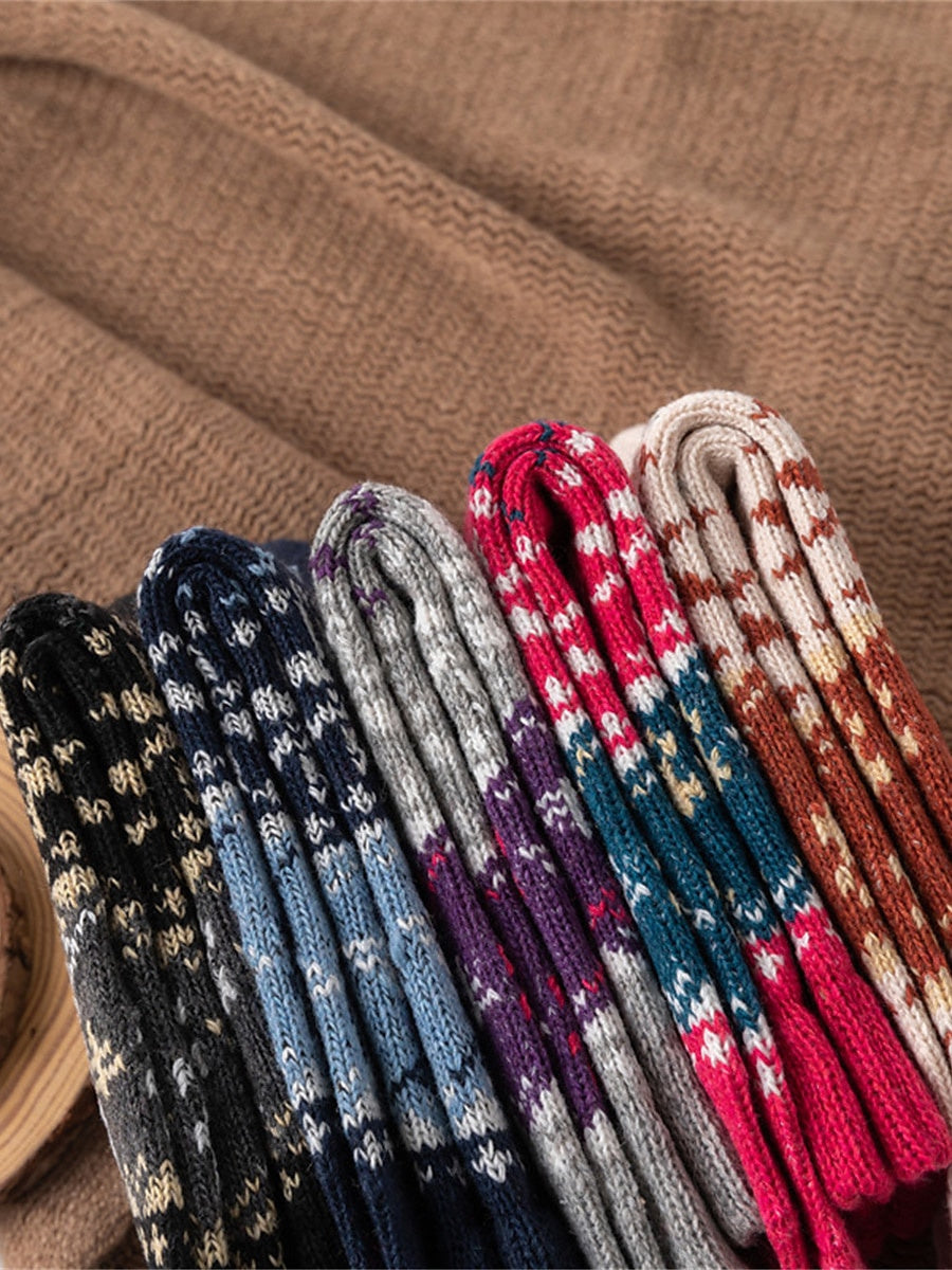 Lot de 5 Paires de Chaussettes D'Extérieur pour Femme en Forme D'Élan pour Noël