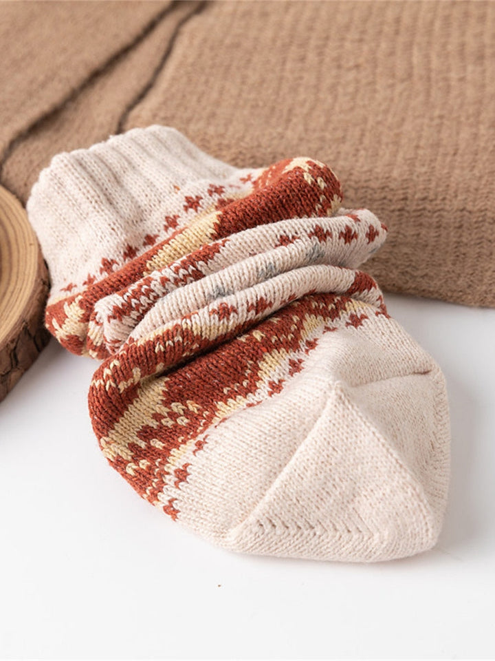 Lot de 5 Paires de Chaussettes D'Extérieur pour Femme en Forme D'Élan pour Noël