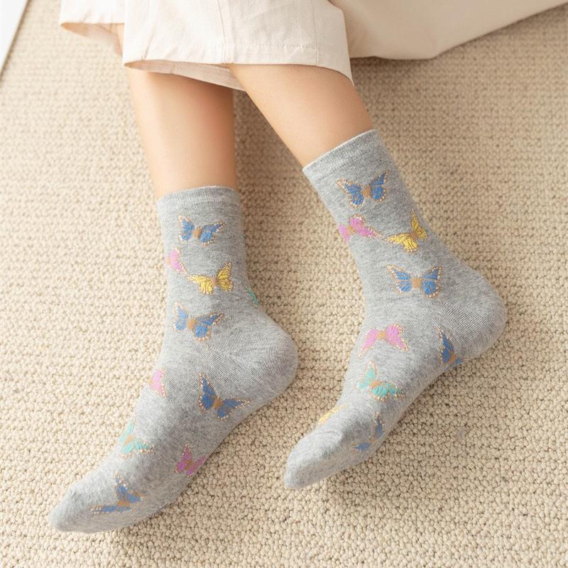 Lot de 4 Paires de Chaussettes de Sport Simples et Mignonnes en Coton à Motifs D'Animaux pour Femmes