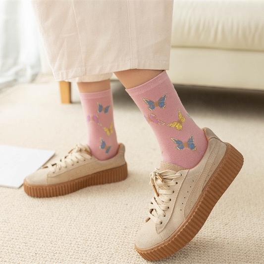 Lot de 4 Paires de Chaussettes de Sport Simples et Mignonnes en Coton à Motifs D'Animaux pour Femmes