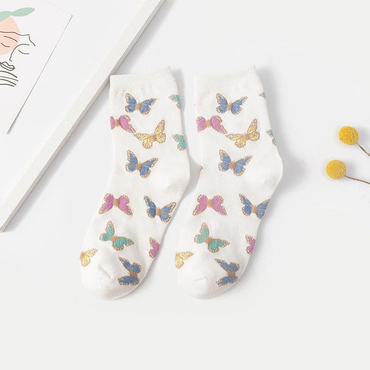 Lot de 4 Paires de Chaussettes de Sport Simples et Mignonnes en Coton à Motifs D'Animaux pour Femmes