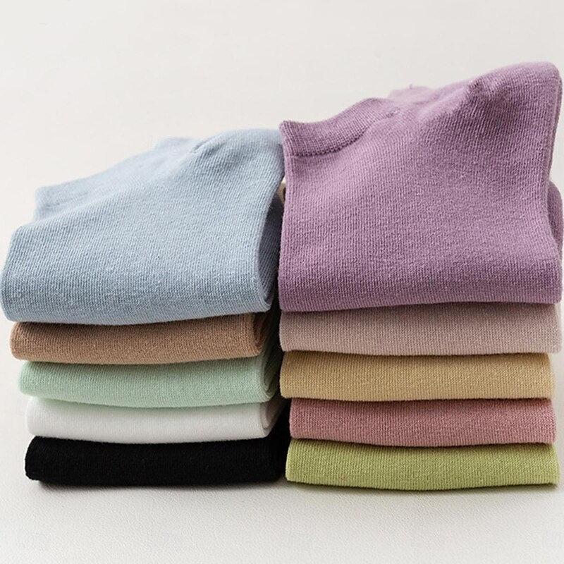 Lot de 10 Paires de Chaussettes Basses en Coton pour Femme, Idéales pour le Travail, les Vacances, le Quotidien, le Sport, le Style Rétro et Décontracté