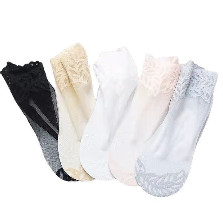 Lot de 5 Chaussettes à Orteils en Nylon et Élasthanne pour Femme