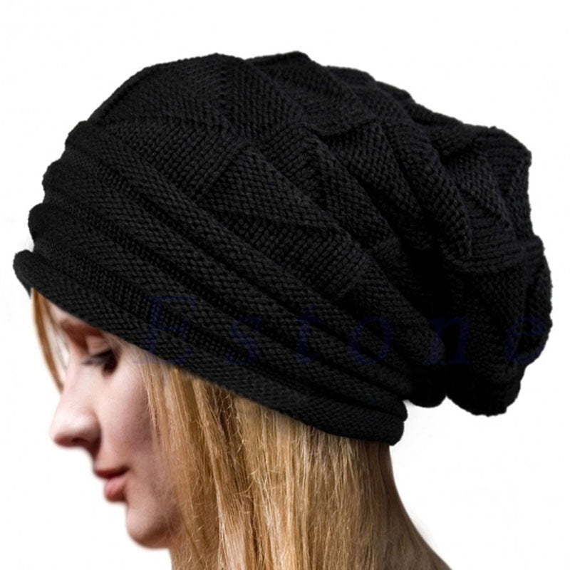 Chapeau en Tricot de Couleur Unie pour Femme, Ample, Portable, Coupe-Vent, Confortable, pour L'Extérieur, la Rue, le Quotidien