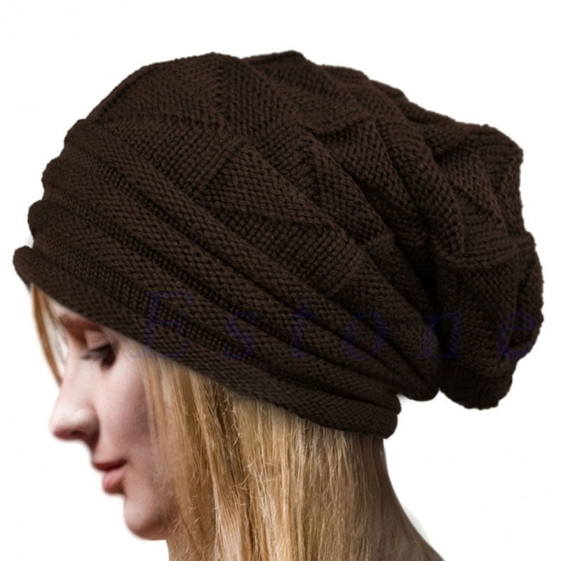 Chapeau en Tricot de Couleur Unie pour Femme, Ample, Portable, Coupe-Vent, Confortable, pour L'Extérieur, la Rue, le Quotidien