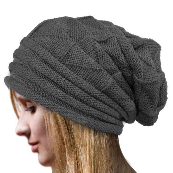 Chapeau en Tricot de Couleur Unie pour Femme, Ample, Portable, Coupe-Vent, Confortable, pour L'Extérieur, la Rue, le Quotidien
