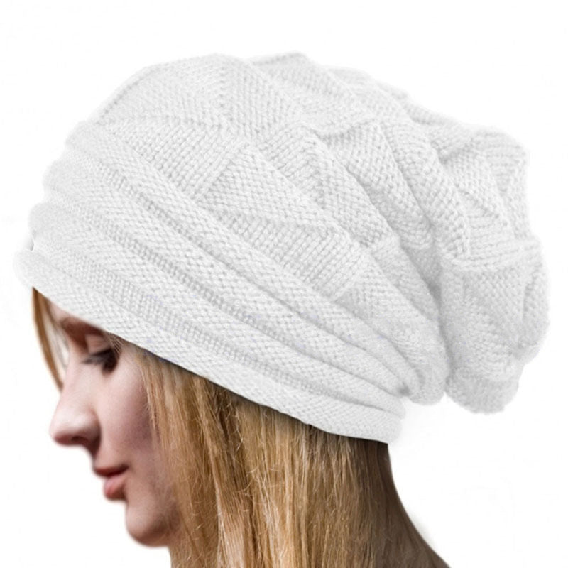 Chapeau en Tricot de Couleur Unie pour Femme, Ample, Portable, Coupe-Vent, Confortable, pour L'Extérieur, la Rue, le Quotidien