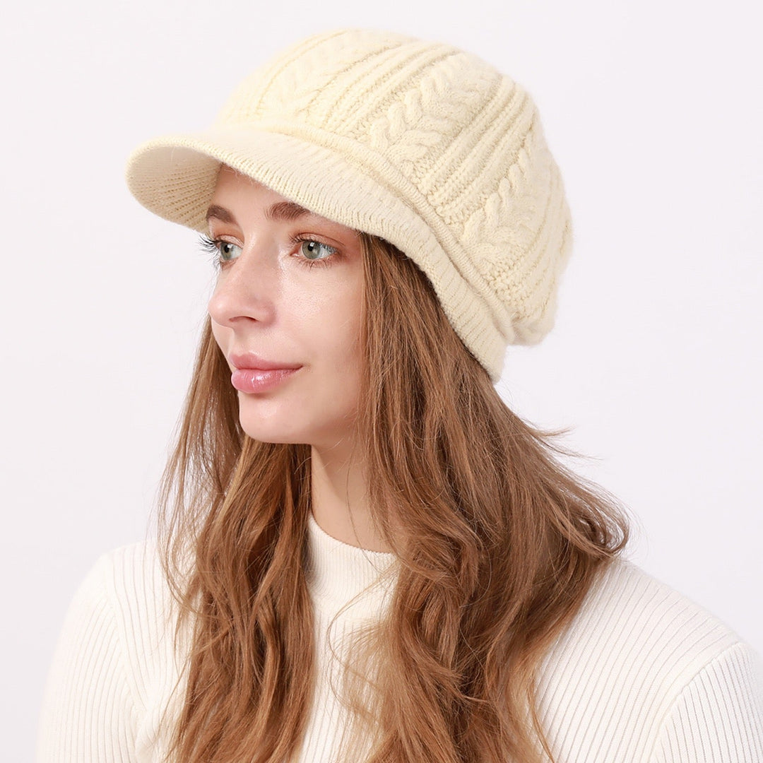 1 Béret Décontracté en Tricot de Couleur Unie pour Femme, Style Nordique, pour la Maison, les Vacances, le Quotidien