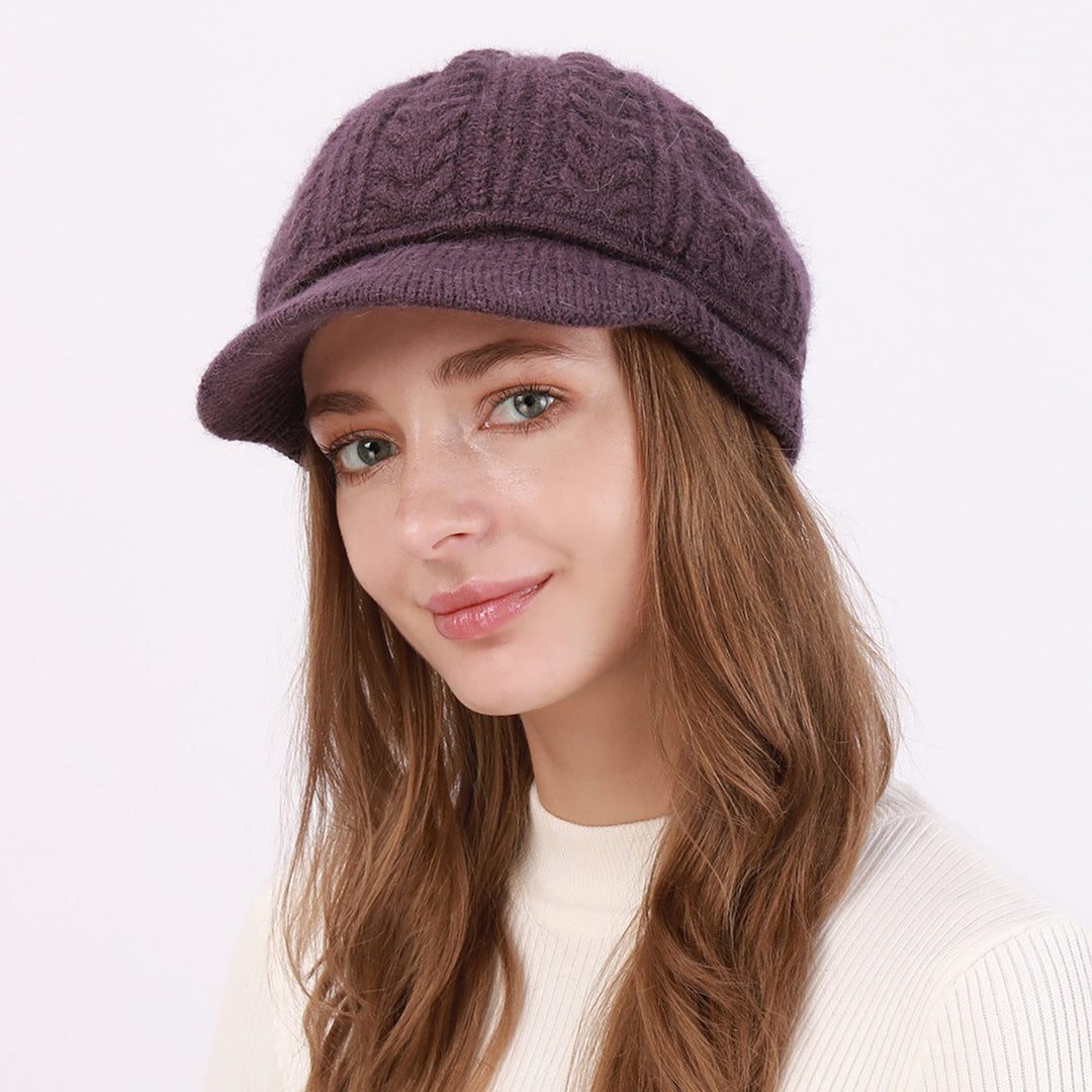 1 Béret Décontracté en Tricot de Couleur Unie pour Femme, Style Nordique, pour la Maison, les Vacances, le Quotidien