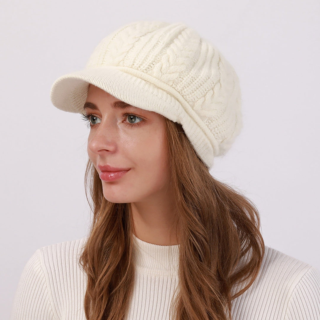 1 Béret Décontracté en Tricot de Couleur Unie pour Femme, Style Nordique, pour la Maison, les Vacances, le Quotidien