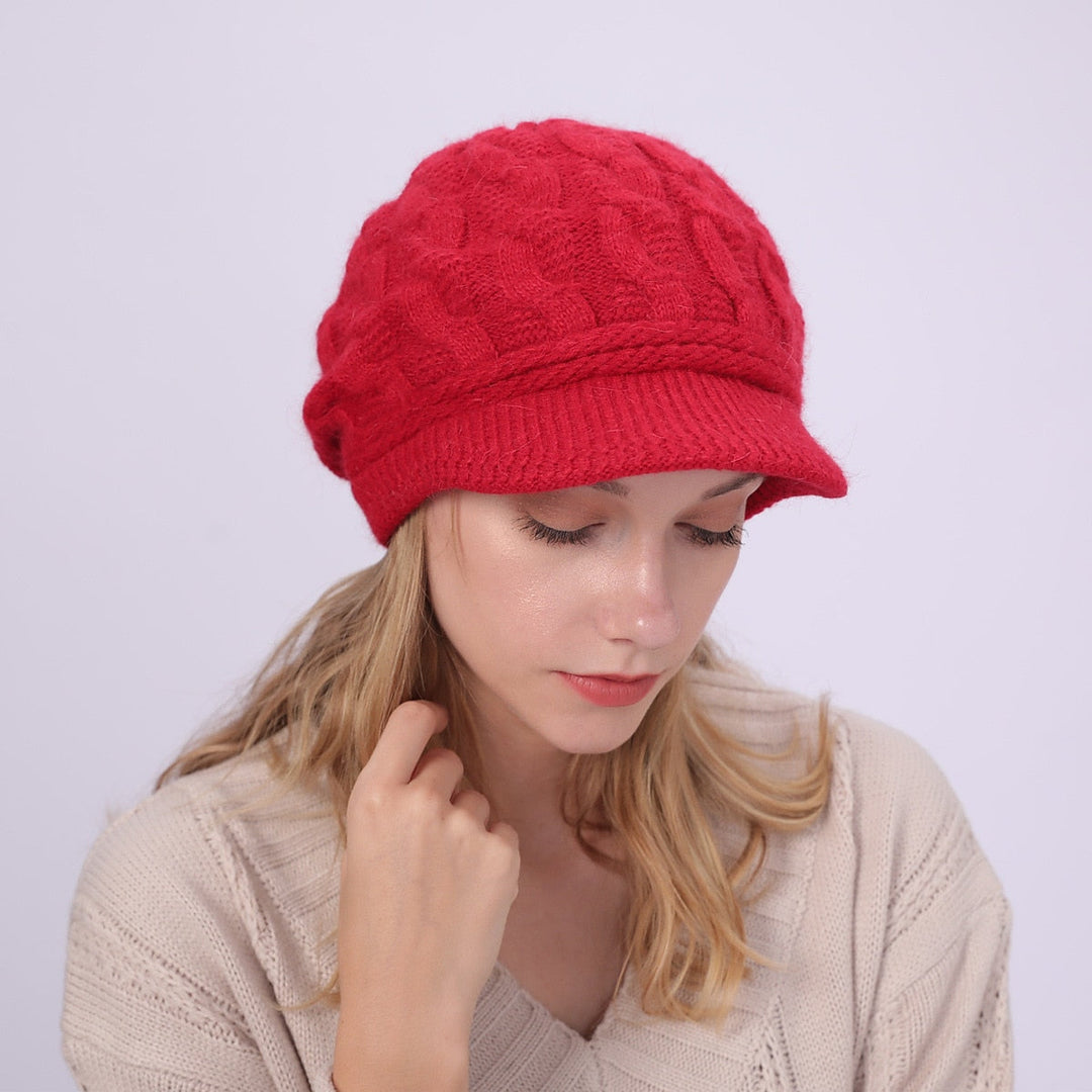 Bonnet D'Hiver Chaud en Tricot pour Femme, Bonnet Solide, Coupe-Vent, Protection Des Oreilles, Ski, Randonnée, Béret pour Fille