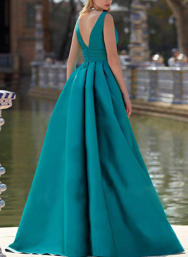 Robes de Mère de la Mariée Sans Manches à Col en V et Coupe A-Line/Princess