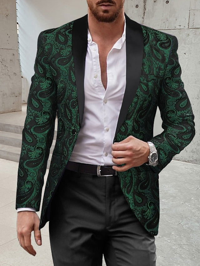 Costumes Disco 2 Pièces Coupe Standard pour Hommes, à Boutonnage Simple et à Un Bouton