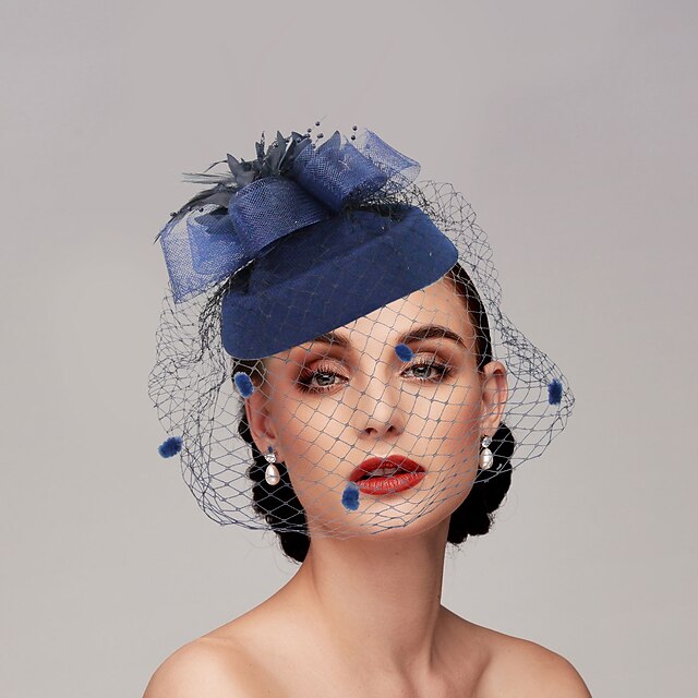 Fascinators Net Funeral Horse Race avec Coiffe de Fleurs en Plumes