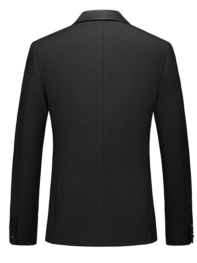 Costumes de Mariage 3 Pièces pour Hommes, Coupe Ajustée, Simple Boutonnage et Un Bouton