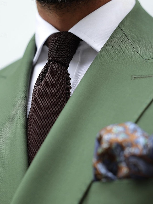 Costumes de Mariage 2 Pièces à Coupe Ajustée pour Hommes, Croisés, à Six Boutons