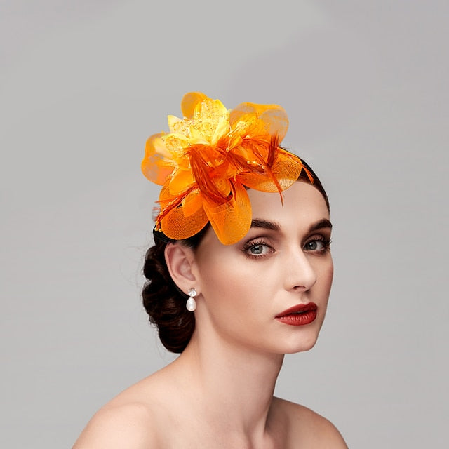 Chapeaux Fascinateurs Élégants en Filet de Plumes avec Plumes